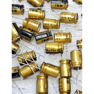 Nichicon FW 220uf 25v capacitor ตัวเก็บประจุ คาปาซิเตอร์
