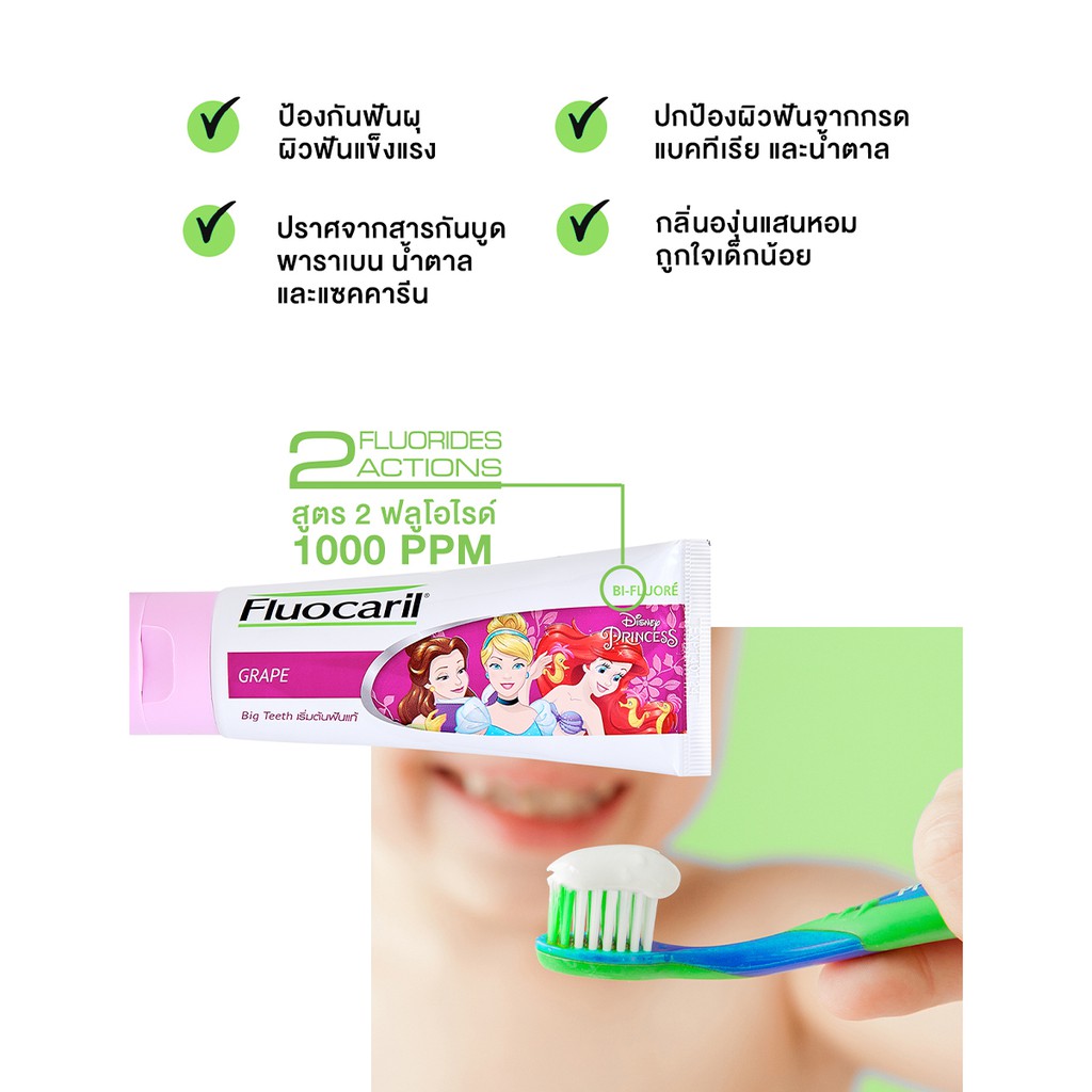 ฟลูโอคารีล คิดส์ ชุดแปรงฟัน+ยาสีฟัน สำหรับเด็ก รุ่นฟันน้ำนม