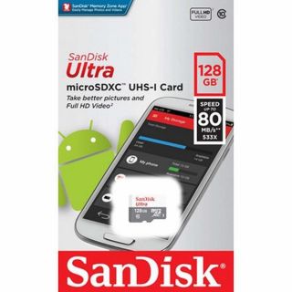 SanDisk Ultra Micro SDXC 128GB UHS-I CLASS 10 ความเร็วในการอ่านสูงสุด 80 MB/วินาที (SDSQUNS_128G_GN6MN)