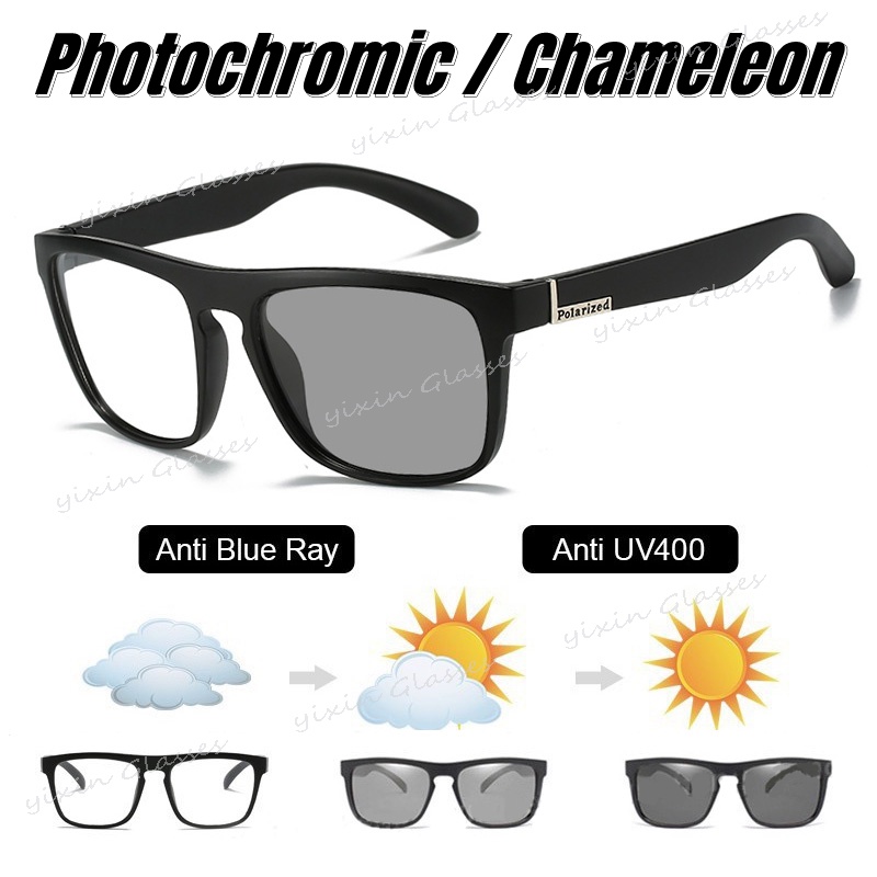 แว่นตากันแดด UV400 ทรงสี่เหลี่ยม ป้องกันรังสียูวี เปลี่ยนเลนส์ได้ สําหรับผู้ชาย และผู้หญิง