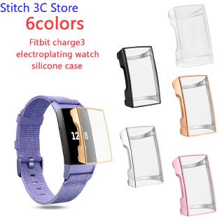 เคสซิลีโคนสำหรับ Fitbit Charge 3 Band Smart Watch Screen Protector