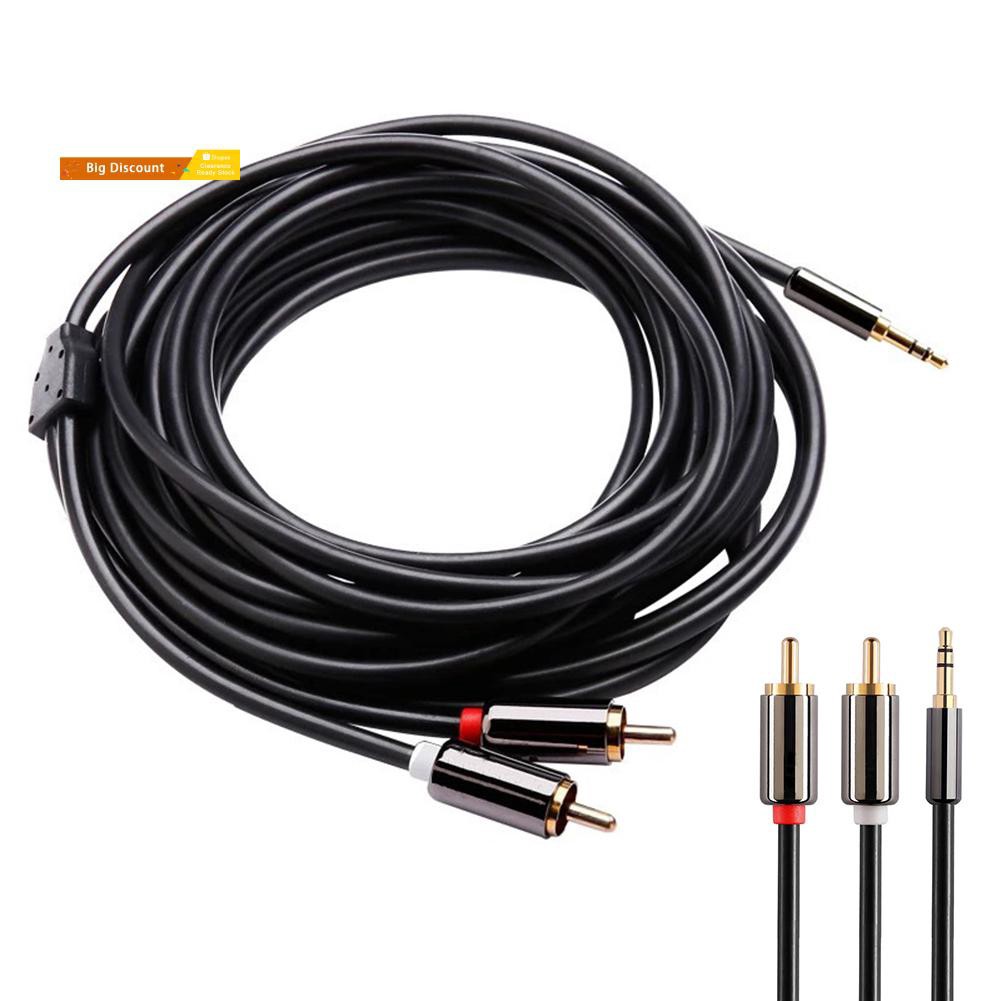 【RAC】3.5mm Male Jack to 2 RCA Male Adapter Cable Speaker Phone Audio ...