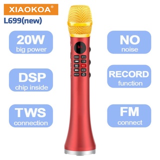 Xiaokoa L699 ลําโพงบลูทูธไร้สาย พร้อมไมโครโฟน 20W แบบพกพา สําหรับบ้าน KTV