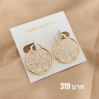 พร้อมส่ง!! ต่างหูห่วง  ต่างหูทอง TB (TB12) ชนช้อป งานเกรดพรีเมียม ทองเหลืองชุบทอง 18K