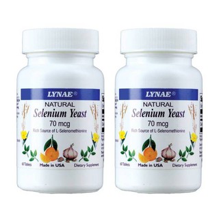 LYNAE Selenium Yeast 70 mcg Vitamin USA ไลเน่ 60 เม็ด (2 ขวด)