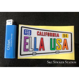 สติกเกอร์สะท้อนแสง ลาย ella usa ella usa ellausa califonia 94 feb