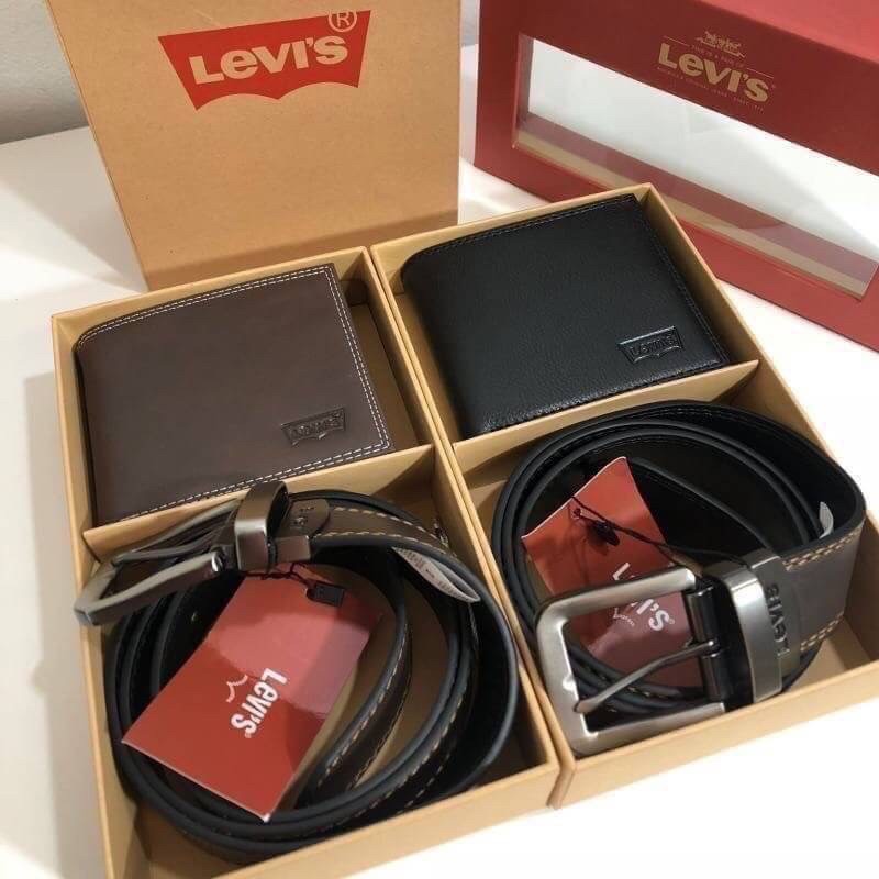 689 บาท พร้อมส่ง ส่งไว เซ็ทเข็มขัด+กระเป๋าสตางค์ Levi’s (ลีวายส์) แท้ Fashion Accessories