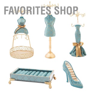 Favorites Shop ชั้นวางเครื่องประดับแฟชั่น รูปนกยูง สีฟ้า สไตล์เรโทร สําหรับบ้าน