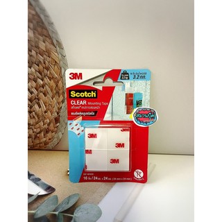 3M clear mounting tape เทปกาวสองหน้าแรงยึดติดสูงชนิดใส จำนวน 16 ชิ้น cat 4010cd