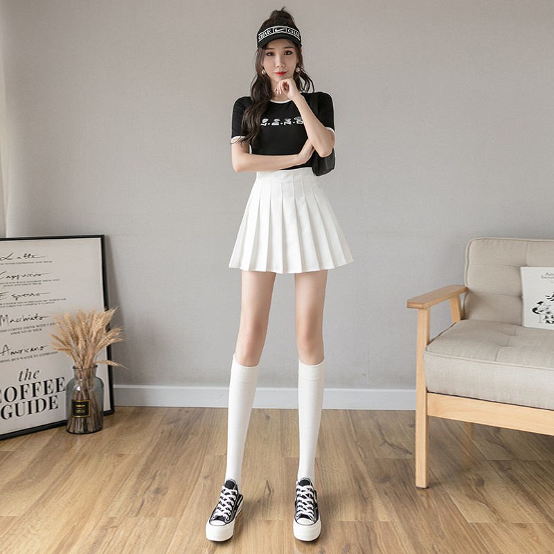 0323 พร้อมส่งจากไทย กระโปรงเทนนิส กระโปรงทรงเอ Solid color pleated skirt ราคา ถูกที่สุด ดีลบีเคเค แกลเลอรีภาพที่ 7