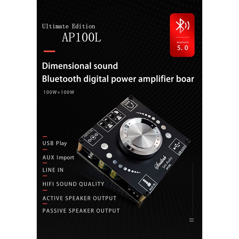 DIYMORE Ap100L / Ap100H 100Wx2 360 แผงวงจรขยายเสียงสเตอริโอดิจิตอลบลูทูธ