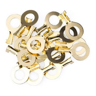 หางปลาทองเหลือง แบบกลม 3 - 12mm. หางปลาเสียบ ทองเหลือง กลม แฉก เปลือย หุ้ม ขั้วต่อสายไฟ อุปกรณ์ แอร์ รถยนต์ CE001