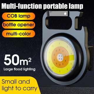  Multifunctional Mini Keychain Light Portable USB Repair Light Outdoor Camping Light Highlight COB Flashlight Work Light Multi-color Temperature Wicks Emergency Lamp As Corkscrew