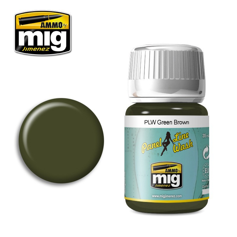 Ammo By MIG - AMIG1612 PANEL LINE WASH GREEN BROWN