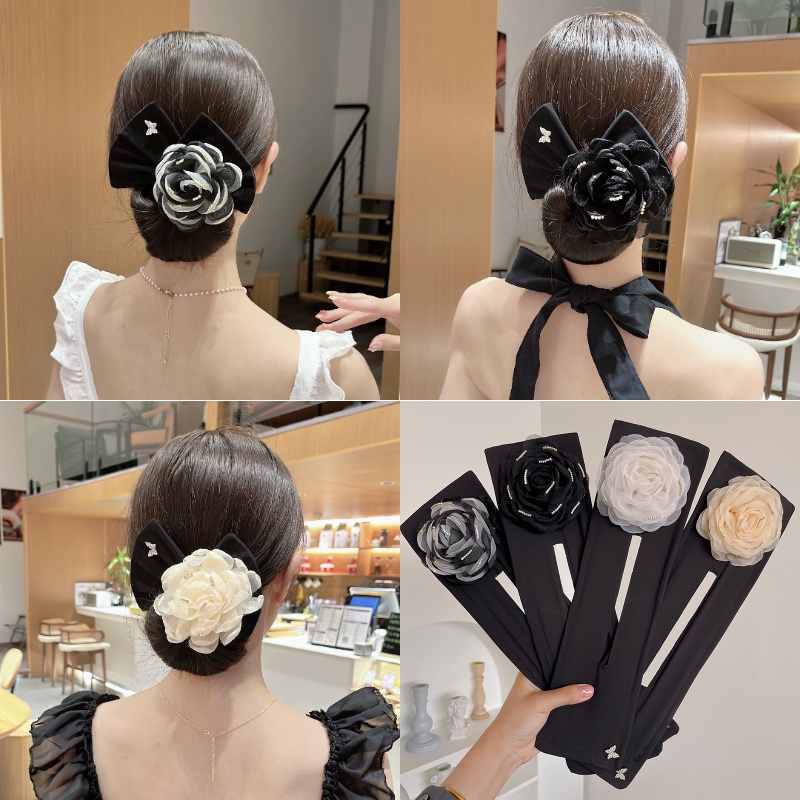 ดอกไม้ผูกผมสําหรับ Bun ทรงผมผม Bun Maker เชือกผมสําหรับผู้หญิงคงที่ Bun Hair Twister สําหรับ Updo
