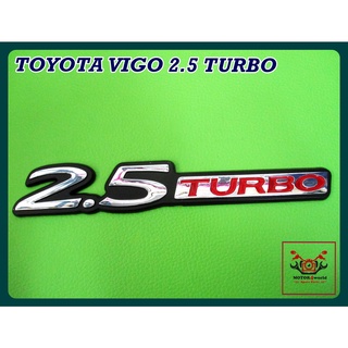 TOYOTA VIGO 2.5 TURBO LOGO BADGE EMBLEM "SILVER" "CHROME" size 20x3.5 cm. // โลโก้ 2.5 TURBO สีโครม พร้อมกาวติด