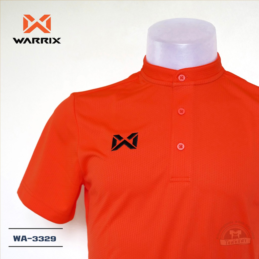 WARRIX เสื้อโปโล คอจีน WA-3329 สีส้ม OO วาริกซ์ วอริกซ์ ของแท้ 100%