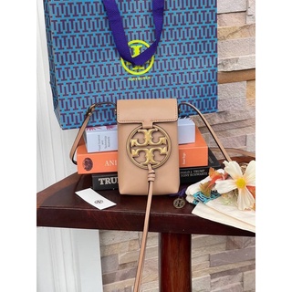 งานช็อป 💕Tory Burch Miller Leather &amp; Canvas Crossbody Phone Case