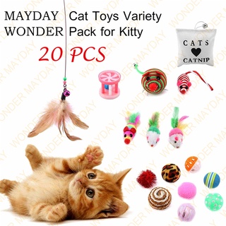 ของเล่นแมวมีถึง 20 แบบให้เลือกของเล่นแมวสุดฮิตไม้ตกแมว ของเล่นแมว Cat toy 20PCS