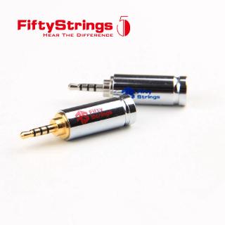 fiftystrings Non-magnetic induction gold-plated / rhodium plating 2.5 / 3.5 / 4.4mm earphone upgrade line audio plug Earphone Plug Audio Jack