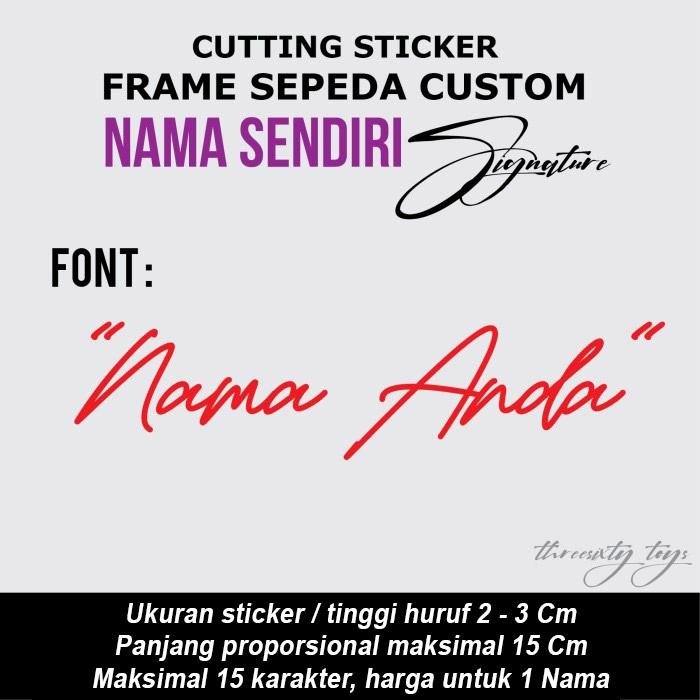 สติ๊กเกอร์ตัดจักรยานแบบกําหนดเองที่คุณเป็นเจ้าของ NAME SIGNATURE HANDWRITING