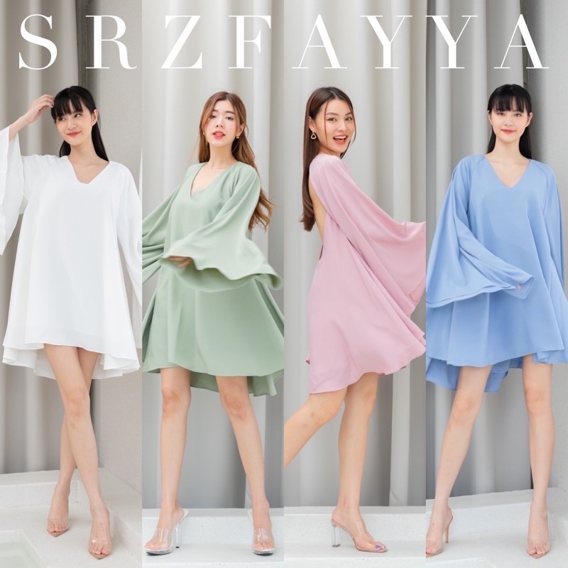 SIRIZA FAYYA DRESS เดรแขนพริ้ว ทรงพริ้วทั้งตัว เปิดหลัง