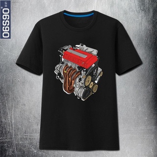 T-shirt  Civic TypeR รถวัฒนธรรม Honda หัวแดงเครื่องยนต์พิมพ์เสื้อยืดฤดูร้อนคอกลมแขนสั้น MenS-5XL