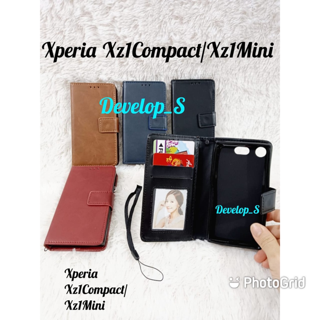 เคสหนัง เคสหนังแบบฝาพับหนัง Xperia XZ1Mini / XZ1Compact - Wallet Casing Premium