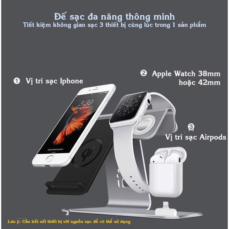แท ่ นชาร ์ จไร ้ สาย Be Stand 3in1 สําหรับ Iphone-AppleWatch และ Airpod - บ ้ านและสวน