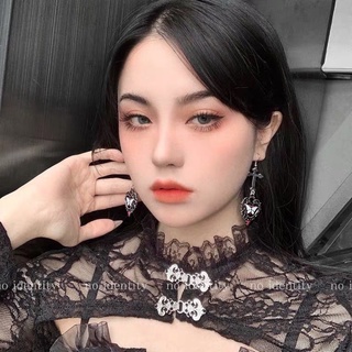 🔥Sale🔥ต่างหูรูปผีเสื้อหัวใจไม้กางเขน Butterfly Gothic Earrings พร้อมส่ง