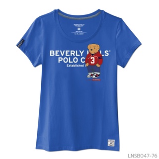 เสื้อยืดสีขาวBeverly Hills Polo Club เสื้อยืดคอกลมผู้หญิง แขนสั้น รุ่น LNSB047