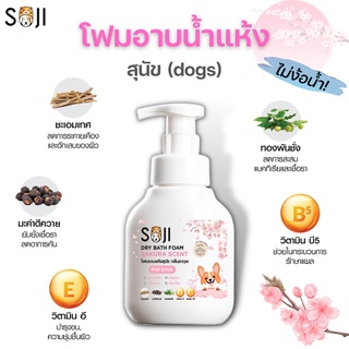 Soji โฟมอาบแห้งสุนัข สะอาดง่ายไม่ต้องล้างน้ำ หอมติดทน ดับกลิ่นสาบ 250 ml