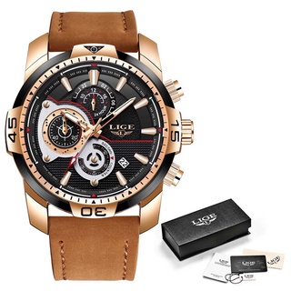 Reloje 2018 LIGE Men Watch Male Leather Automatic date Quartz Watches Mens Luxury Brand Waterproof Sport