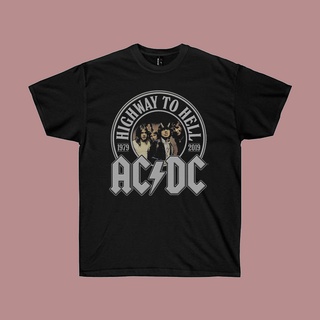 #เสื้อยืดคอกลม#เสื้อยืด พิมพ์ลาย Acdc HIGHWAY TO HELL BAND VINTAGES-4XL