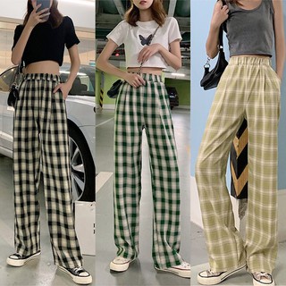 พร้อมส่ง🌟กางเกงขายาวลายสก๊อตผู้หญิง. เอวยืดใส่สบาย กางเกงขายาวแฟชั่นลายสก็อต ขากว้าง มีเชือกผูก มีกระเป๋า2ข้าง K229