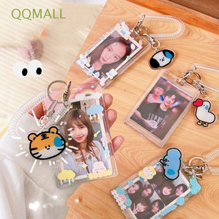 QQMALL Kawaii Photocards Storage Girls Bus Card Holder Kpop Photocard Holder Pendant Card Holder Collect Box With Keychains Idol Photo Sleeves 3 Inch Card Storage Case Student Card Sleeves