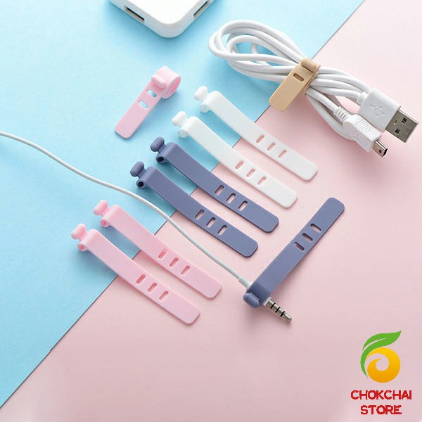 Chok สายรัดซิลิโคน อุปกรณ์สำหรับรัดสายหูฟัง  ที่เก็บสายดาต้า silicone cable winder