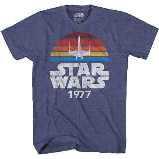 [100% Cotton] ใหม่ เสื้อยืดลําลอง แขนสั้น พิมพ์ลายโลโก้ Star Wars 1977 สีรุ้ง เหมาะกับฤดูร้อน สําหรับผู้ชาย ผู้ใหญ่ 2022