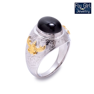 แหวนครุฑนิลแท้ garuda ring onyx for men