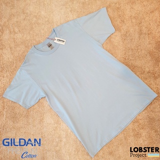 เสื้อยืด คอกลม แขนสั้น GILDAN เนื้อผ้าพรีเมี่ยม (Premium) ทรงเบสิค สีฟ้าอ่อน