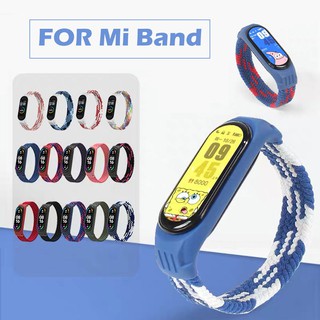 สายรัดข้อมือไนล่อนสำหรับ Xiaomi,สายรัดข้อมือสำหรับเปลี่ยนสายกีฬา Mi Band 3 / 4 / 5 / 6 เวลโคร