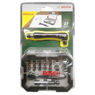 BOSCH ชุดหัวไขควงพร้อมชุดมินิบล็อกขันน็อต 27 ชิ้น 2607017392