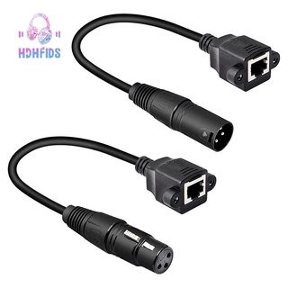 1 Pair XLR 3Pin to RJ45 Female Adapter Cable,XLR Male to RJ45 Network Connector Extension Cable Use Cat5 Ethernet