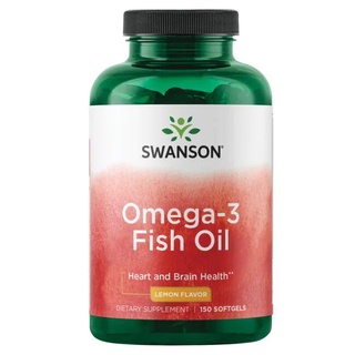 ขวดใหญ่ 150 เม็ด Swanson Omega 3 Fish oil DHA EPA สูตรเข้มข้น หอมกลิ่นเลม่อน ทานง่าย ไม่มีกลิ่นคาวปลา (Lemon Flavor)