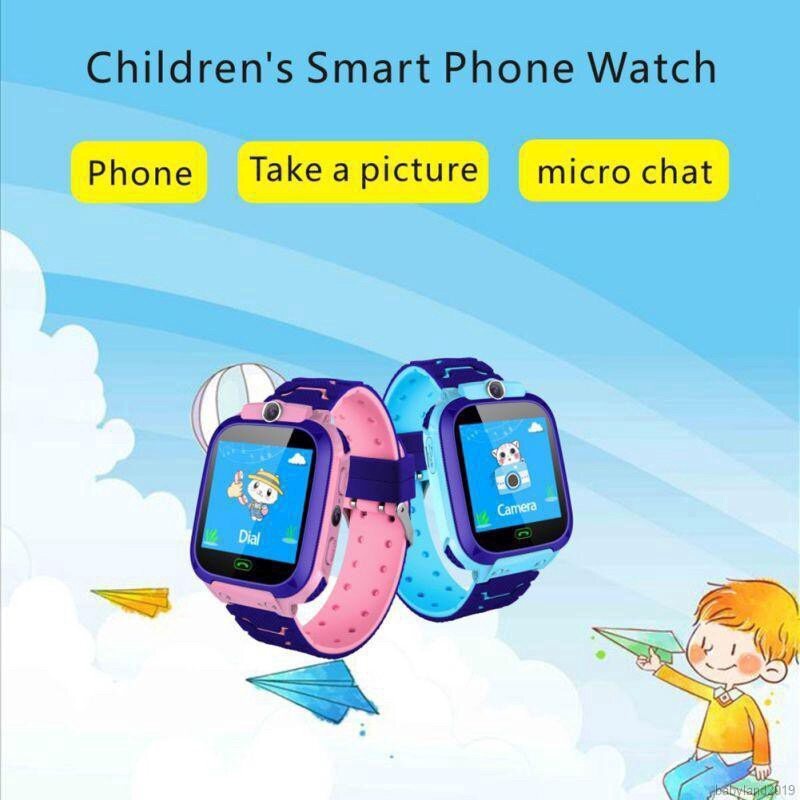 ☼Q12 นาฬิกาโทรศัพท์ Kids Smart Watch Phone With Camera SOS Tracker Monitor Touch Screen Sim Card Call For IOS Android1