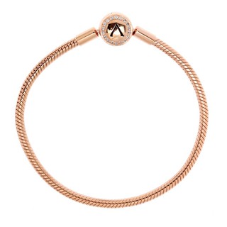 Aevari Rose Gold Snake Chain Sterling silver 925 สร้อยข้อมือ สร้อยลายงู สร้อยข้อมือเงินแท้ เงินแท้925