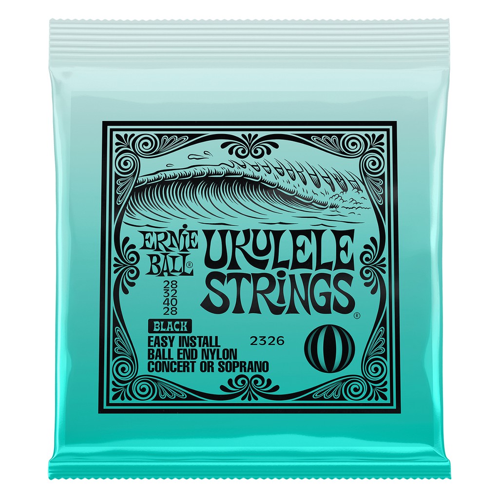 ERNIE BALL® Ukulele String สายอูคูเลเล่ (P02326) แบบไนลอนดำ ปลายสายหัวกลม ** Made in USA **