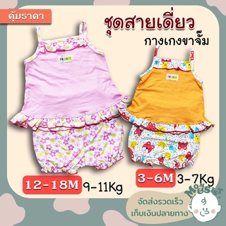 ชุดสายเดี่ยวเด็ก 👗เสื้อสายเดี่ยว+ กางเกงขาจั๊ม 🍄ไซส์ 3-6เดือน(3-7 Kg)🍄ไซส์ 1T(12-18เดือน/9-11Kg)🌸