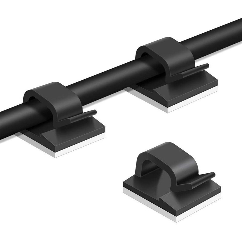 [10Pcs Set Square Cable Cords Organizer Clip] [Self Adhesive Home, Car