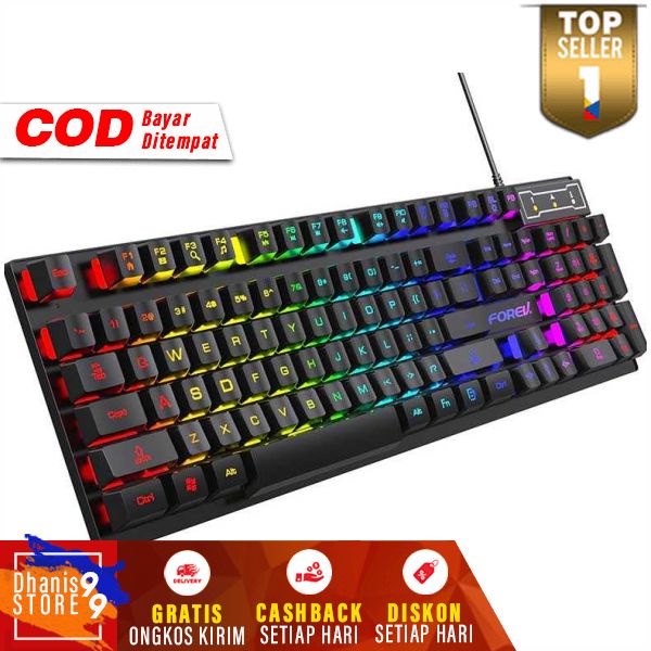 เค้าโครงคีย์บอร์ดเกมมาตรฐาน LED Mechanical Feel Keboard Gamer Cool Design คีย์บอร์ดเกมคุณภาพที่ไม่ซ้